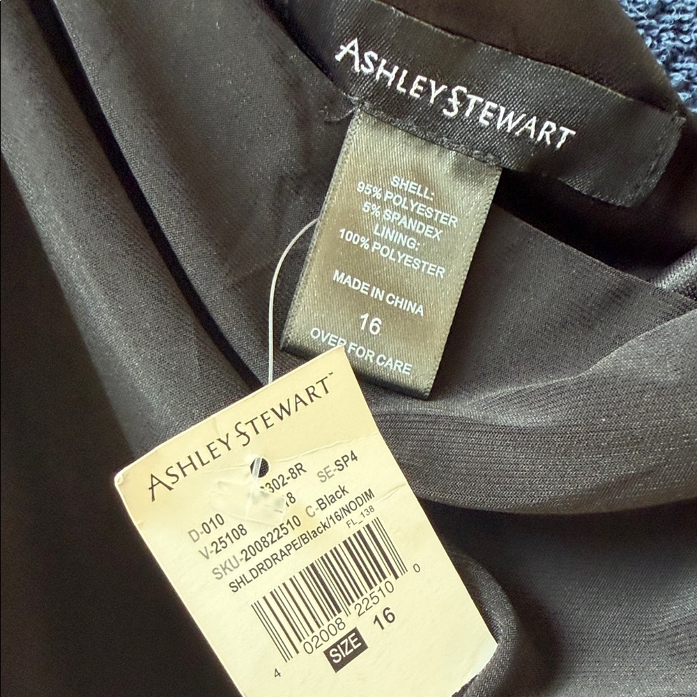 Ashley Stewart Black One-Shoulder Ruched Bodycon Dress - Picture 2 of 3
